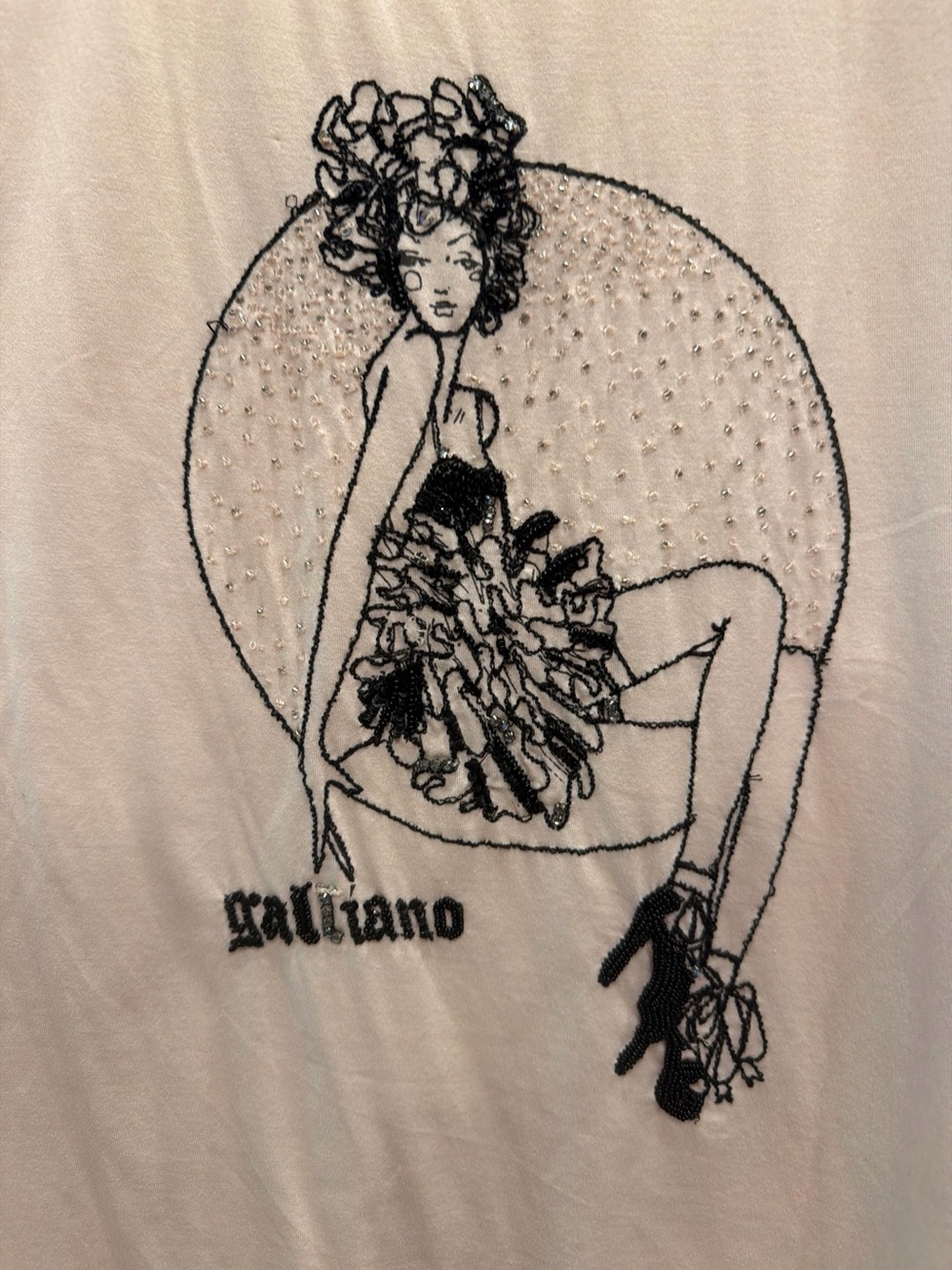 Ruffle Sleeve Graphic Tee in Blush Pink GALLIANO - Picture 5 of 5